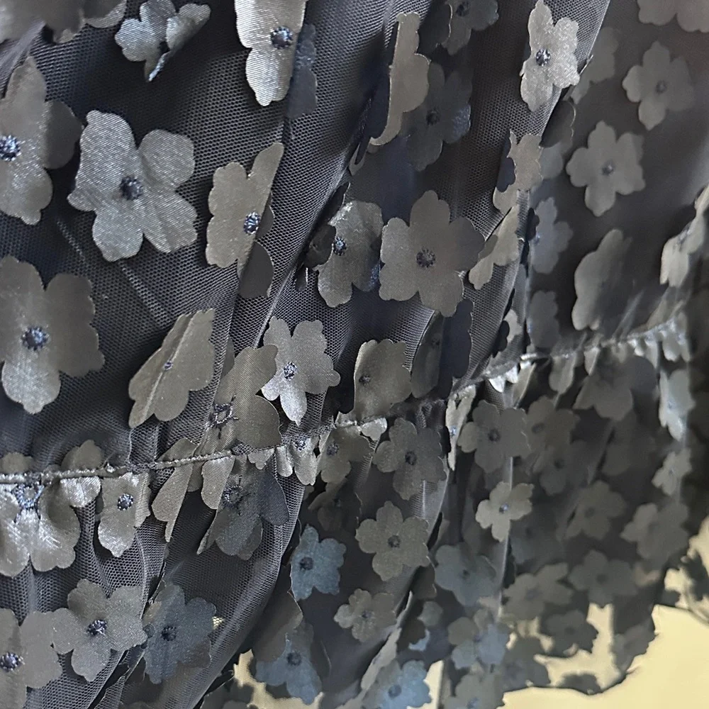Eva Franco Navy Floral A-Line Skirt - Picture 2 of 12